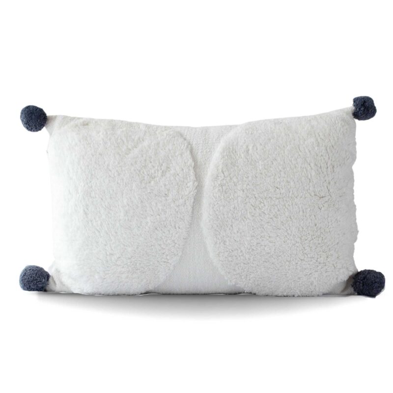 Thea Tufted Half Circle Pillow Cover in Navy 12x18"