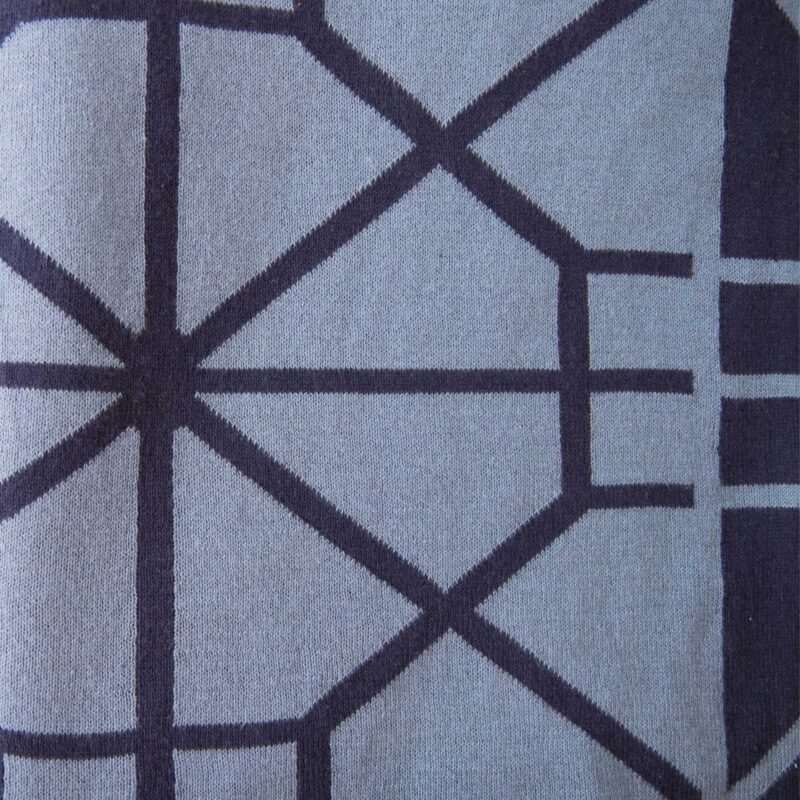 Alternative view of Simone Geometric Cotton Throw in Denim