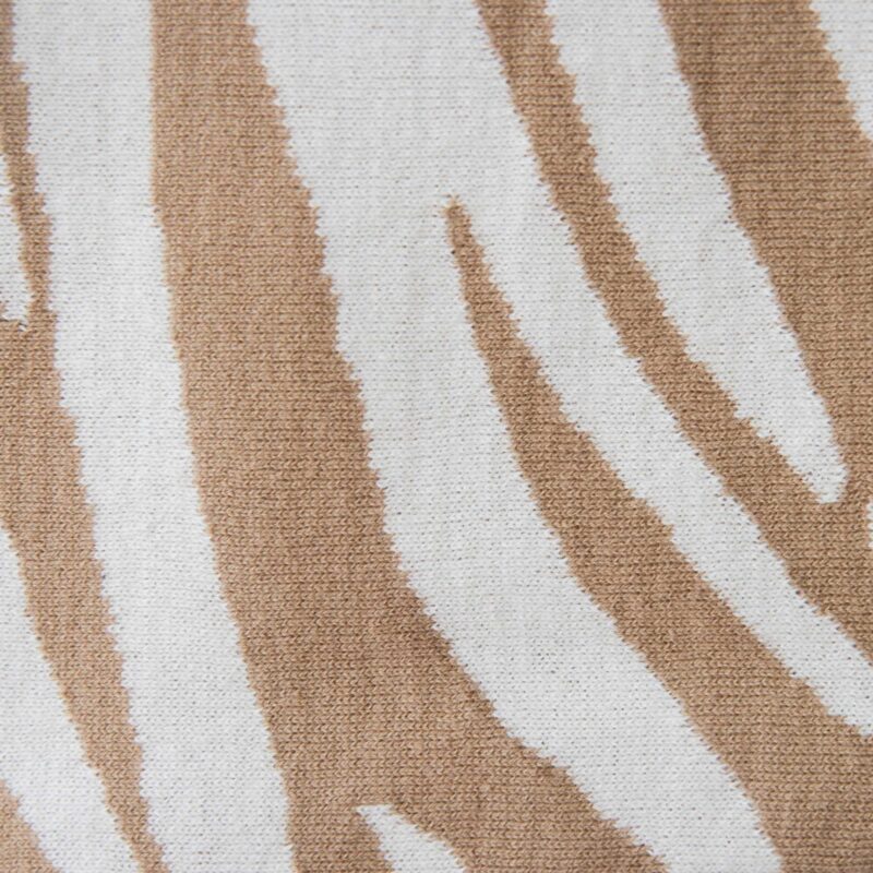 Alternative view of Rumi Zebra Cotton Knit Throw in Beige